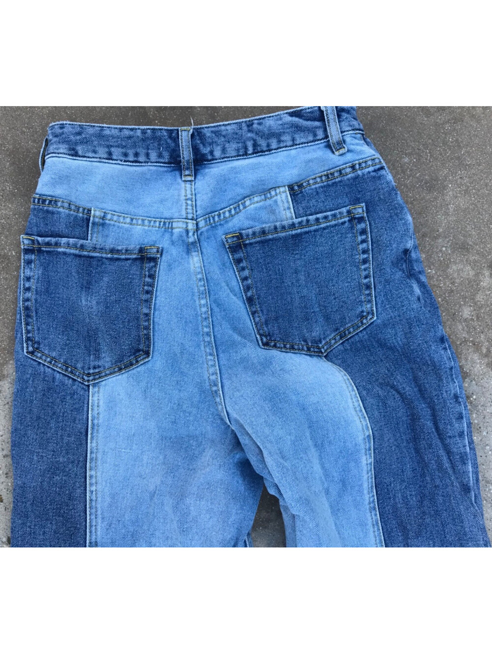 PacSun Washed Blue Patchwork 90’s Boyfriend Jeans size 27 Lite and Medium Wash - Picture 4 of 9